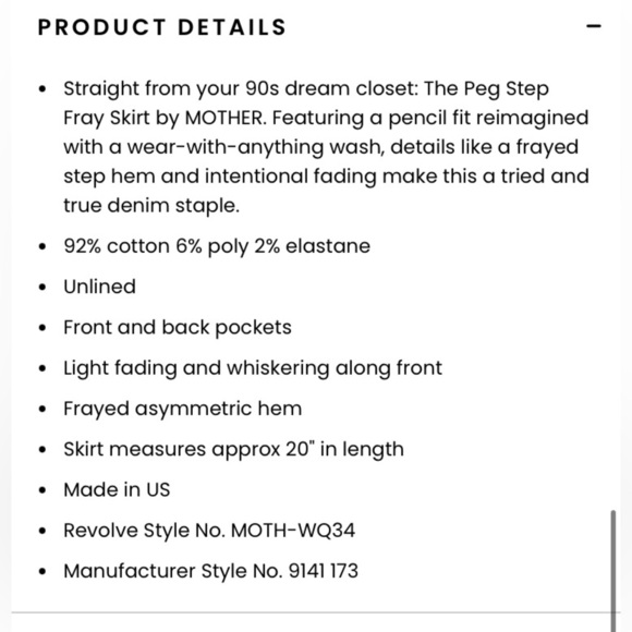 MOTHER THE PEG STEP FRAY SKIRT IN AFTER ALL THESE YEARS HI LOW RAW HEM SZ 29/LG - Picture 5 of 12